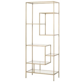 Essentials For Living Beakman Brass Clear Bookcase