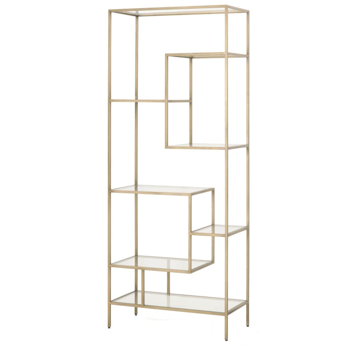 Essentials For Living Beakman Brass Clear Bookcase EFL-4606-BRA