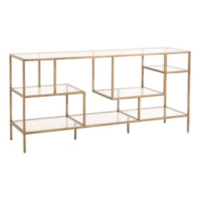 Essentials For Living Beakman Brass Clear Low Bookcase