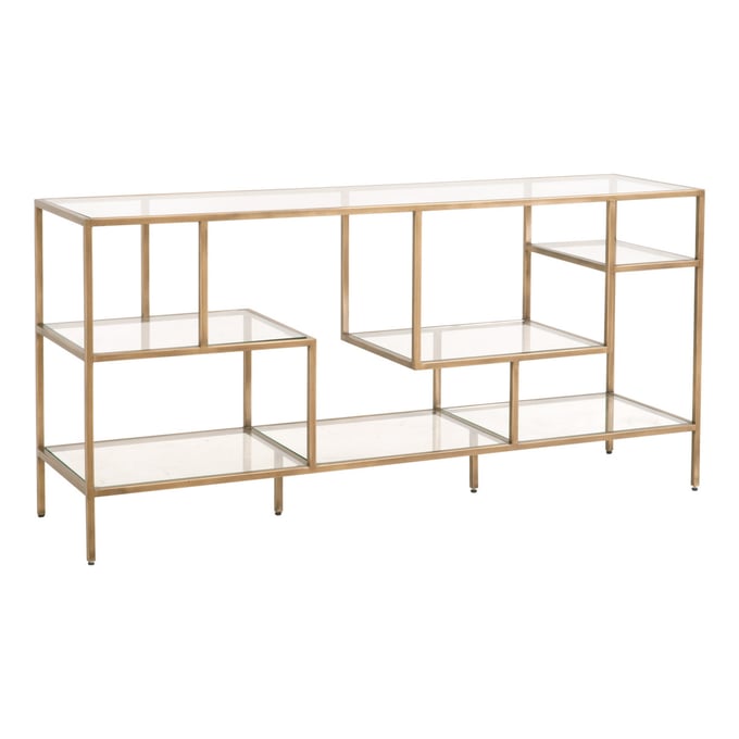 Essentials For Living Beakman Brass Clear Low Bookcase EFL-4607-BRA