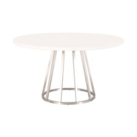 Essentials For Living Turino White Brushed 54 Inch Round Dining Table