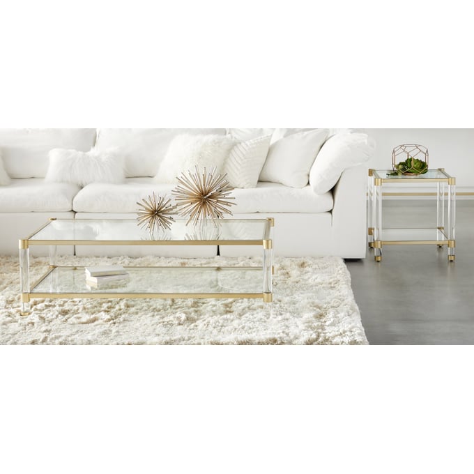 Essentials For Living Nouveau Lucite Clear 3pc Coffee Table Set EFL-607-BBRS-OCT-S1