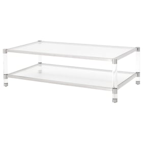 Essentials For Living Nouveau Brushed Lucite Clear Coffee Table