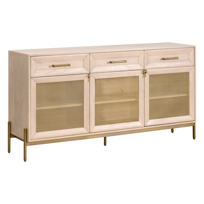 Essentials For Living Dwell Light Honey Oak Media Sideboard EFL-6086-LHON-BGLD