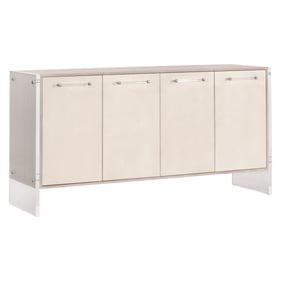 Essentials For Living Lorin White Natural Gray Shagreen Media Sideboard