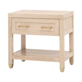 Essentials For Living Stella Light Honey Oak Brushed Brass 1 Drawer Nightst...