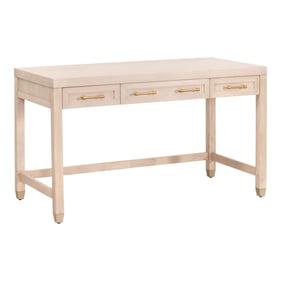 Essentials For Living Stella Light Honey Oak Brushed Brass Desk