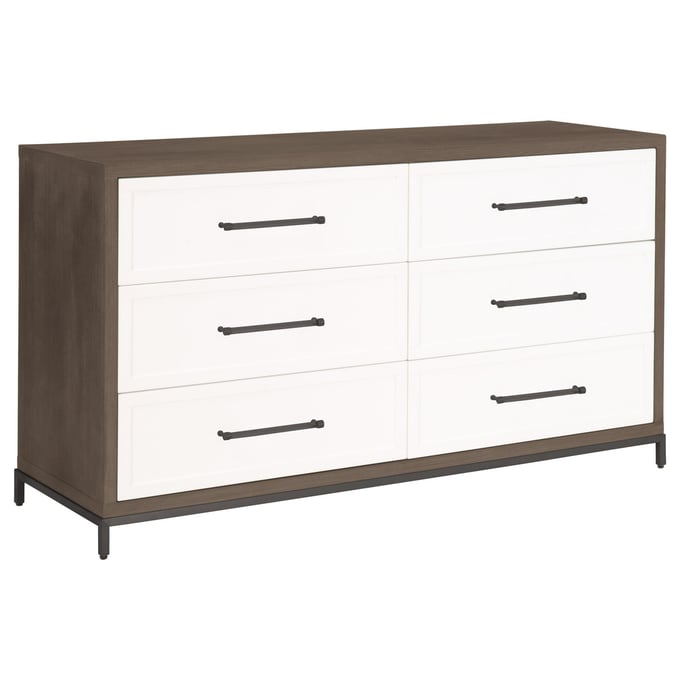 Essentials For Living Wrenn Brown Matte White Double Dresser EFL-6140-BBRN-WHT-AB