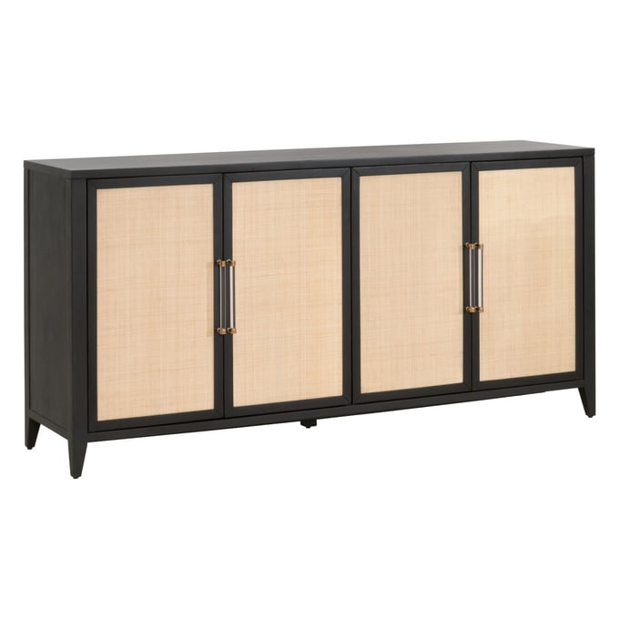 Essentials For Living Holland Brushed Black Natural Media Sideboard EFL-6142-B-BLK-NAT