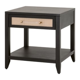 Essentials For Living Holland Brushed Black Natural Side Table