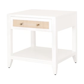 Essentials For Living Holland Matte White Natural Side Table