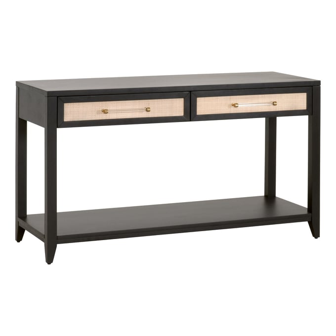 Essentials For Living Holland Brushed Black Natural Console Table EFL-6145-B-BLK-NAT