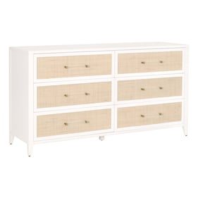 Essentials For Living Holland Matte White Natural Double Dresser