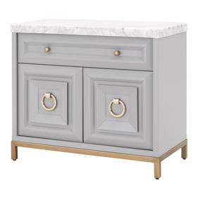 Essentials For Living Azure Dove Gray White Carrera Media Chest