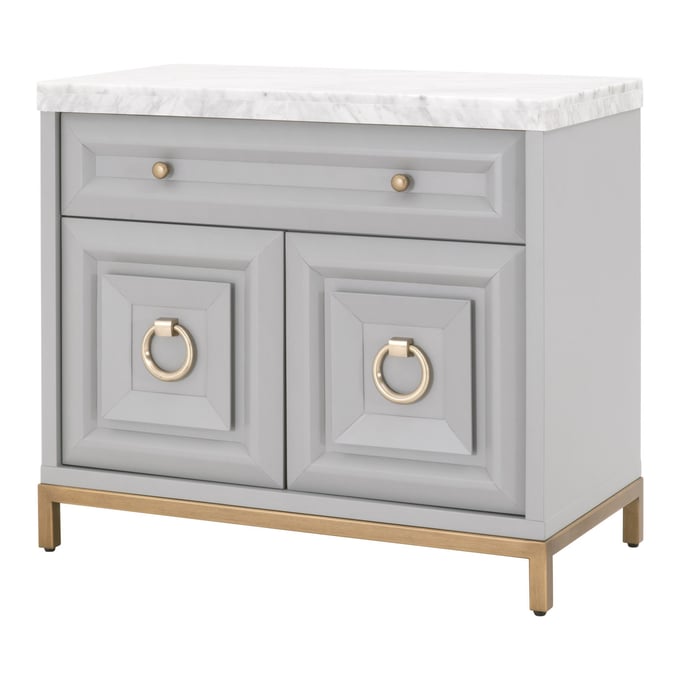 Essentials For Living Azure Dove Gray White Carrera Media Chest EFL-6154-DGR-BGLD-WHT