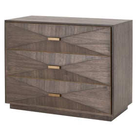 Essentials For Living Wynn Brown Gold 3 Drawers Nightstand