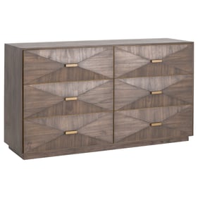 Essentials For Living Wynn Brown Gold 6 Drawers Double Dresser