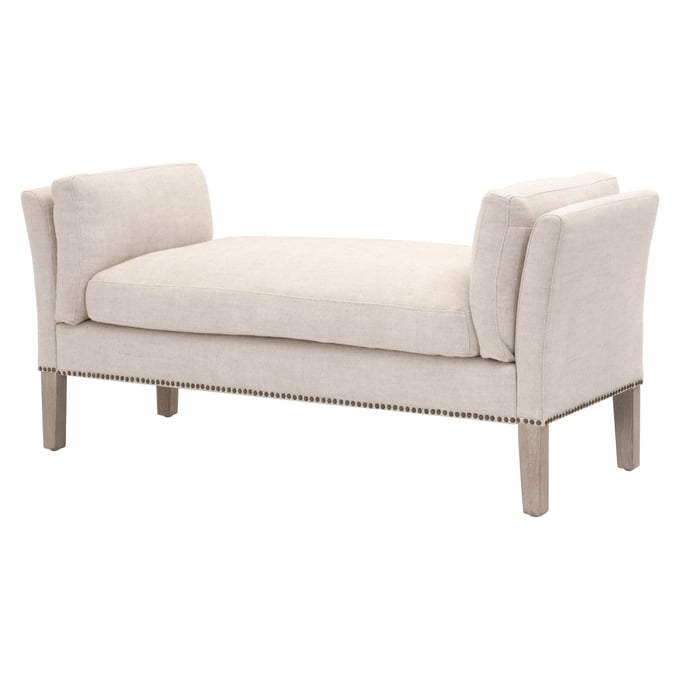 Essentials For Living Warner Bisque French Natural Gray Bench EFL-6430UP-BIS-GLD-NG