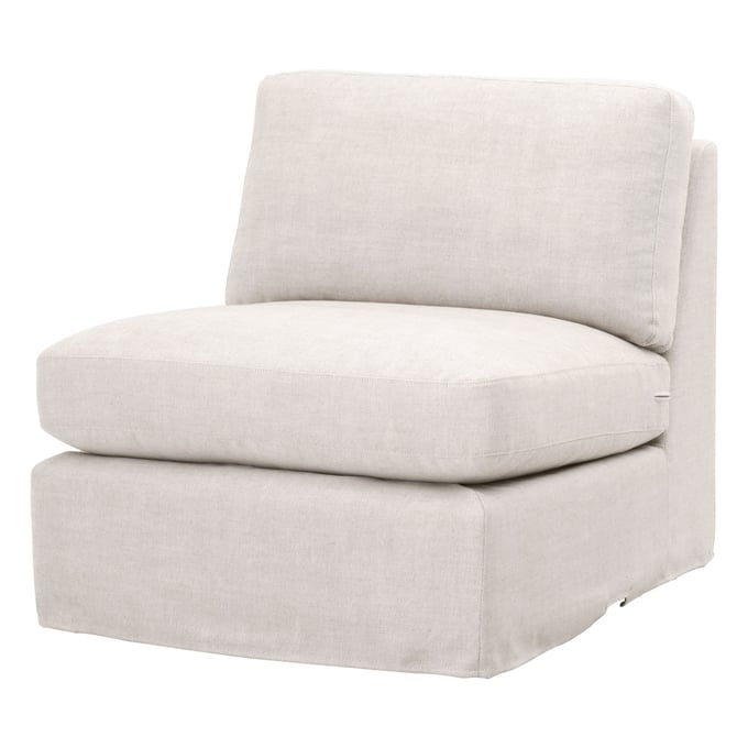 Essentials For Living Lena Espresso Bisque Modular Slope Arm Slipcover 1 Seat Armless Chair EFL-6603-1S-BISQ