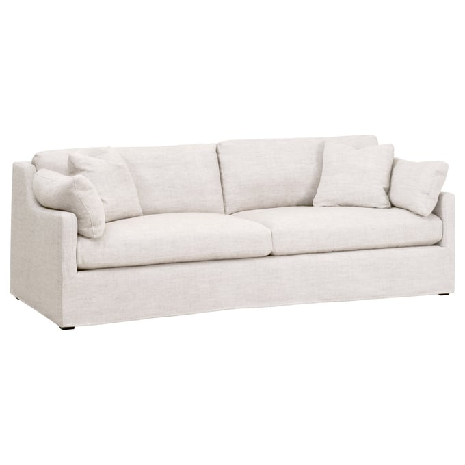 Essentials For Living Lena Espresso Bisque 95 Inch Slope Arm Slipcover Sofa EFL-6603-3-BISQ