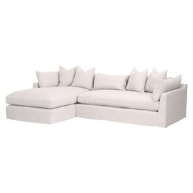 Essentials For Living Haven Bisque Espresso Lounge Slipcover LAF Sectional