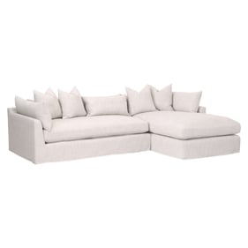 Essentials For Living Haven Bisque Espresso Lounge Slipcover RAF Sectional