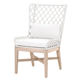 Essentials For Living Lattis White Speckle Flat Gray Outdoor Wing Chair