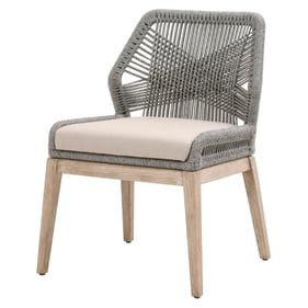 2 Essentials For Living Loom Platinum Light Gray Natural Dining Chairs