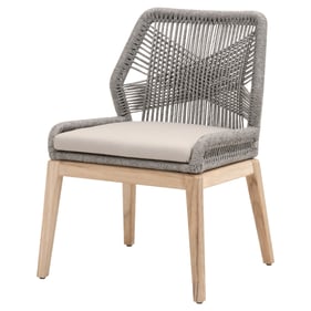 2 Essentials For Living Loom Platinum Smoke Gray Outdoor Dining Chairs