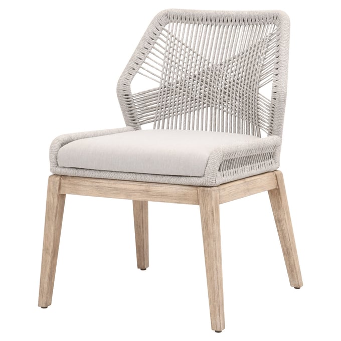 2 Essentials For Living Loom Taupe White Pumice Natural Dining Chairs EFL-6808KD-WTA-FPUM-NG