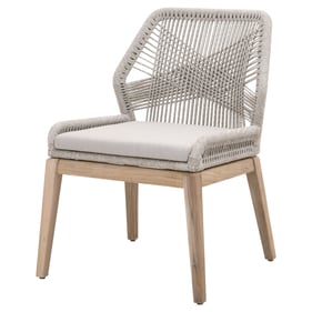 2 Essentials For Living Loom Taupe White Pumice Gray Outdoor Dining Chairs