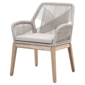 2 Essentials For Living Loom Taupe White Pumice Gray Outdoor Arm Chairs