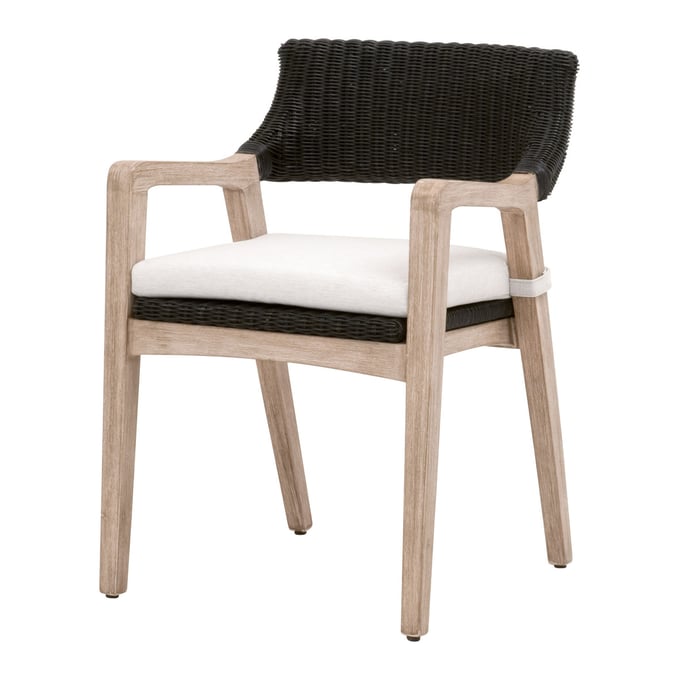 Essentials For Living Lucia Black White Gray Arm Chair EFL-6810-BLR-WHT-NG