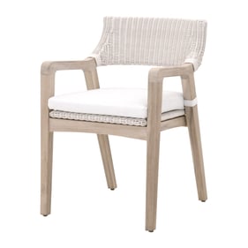 Essentials For Living Lucia Speckle Pure White Gray Outdoor Arm Chair