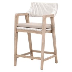 Essentials For Living Lucia White Natural Gray Counter Stool