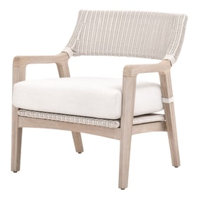 Essentials For Living Lucia Pure White Gray Teak Outdoor Club Chair