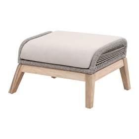 Essentials For Living Loom Platinum Light Gray Outdoor Footstool