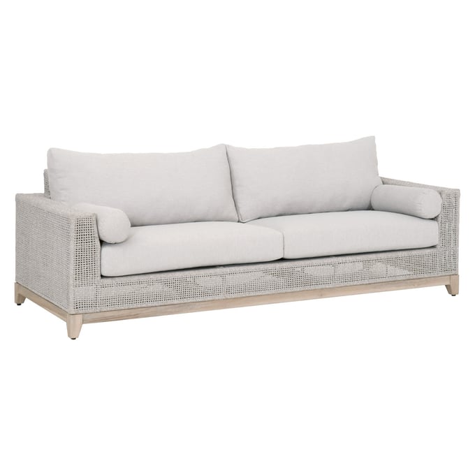 Essentials For Living Tropez Taupe White Pumice Gray Outdoor Sofa EFL-6843-WTA-PUM-GT