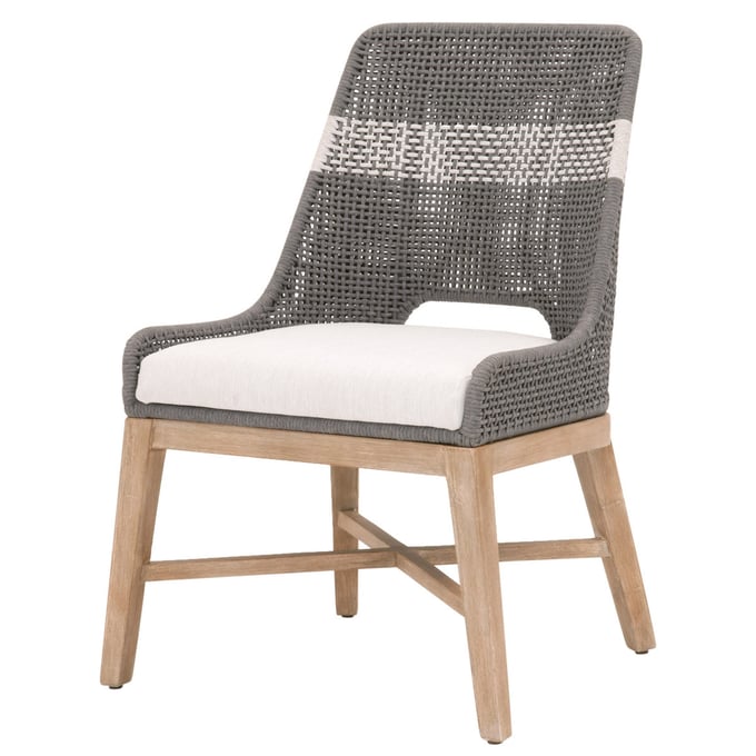 2 Essentials For Living Tapestry Dove White Speckle Natural Gray Dining Chairs EFL-6850-DOV-WHT-NG