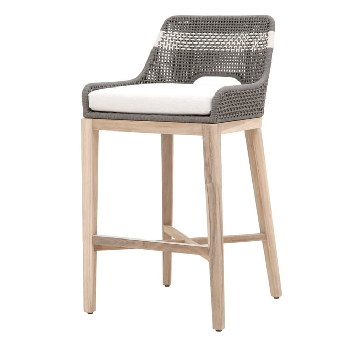 Essentials For Living Tapestry Dove White Speckle Gray Outdoor Bar Stool EFL-6850BS-DOV-WHT-GT