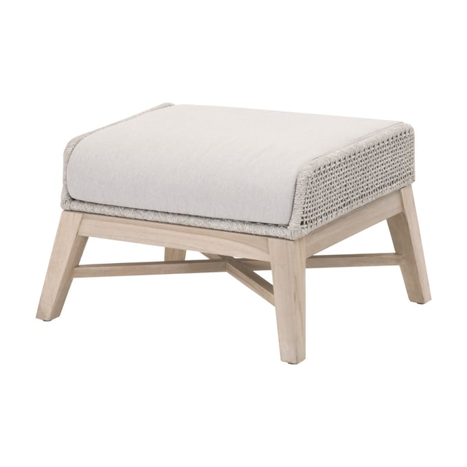 Essentials For Living Tapestry Taupe White Pumice Gray Outdoor Footstool EFL-6851FS-WTA-PUM-GT