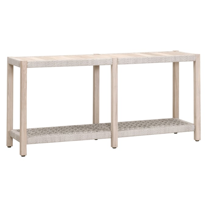 Essentials For Living Wrap Gray Taupe White Outdoor Console Table EFL-6873-WTA-GT