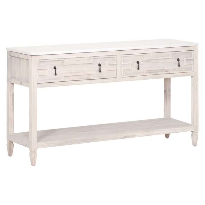 Essentials For Living Emerie White 2 Drawers Entry Console EFL-8016-WW-PNE-WHTQ