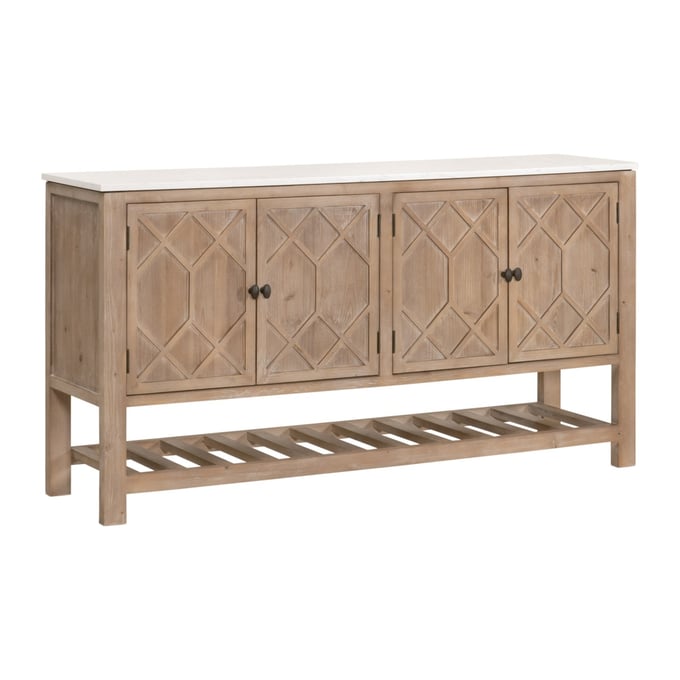 Essentials For Living Willow Smoke Gray White Media Sideboard EFL-8018-SGRY-PNE-WHTQ