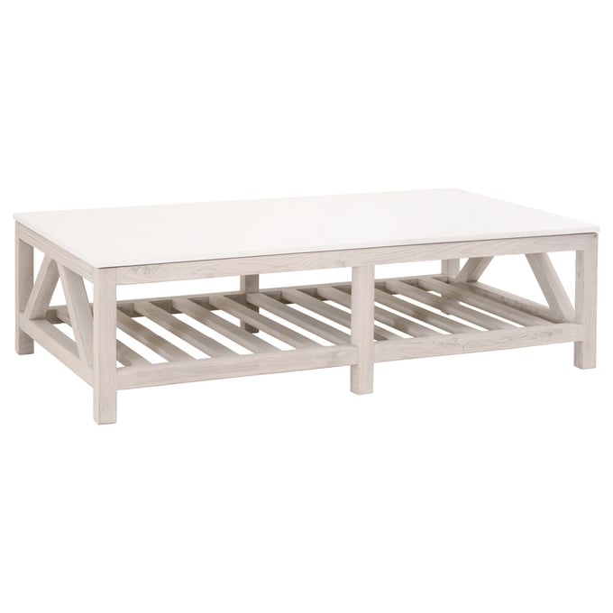 Essentials For Living Spruce White Coffee Table EFL-8019-WW-PNE-WHTQ