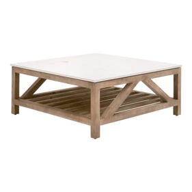 Essentials For Living Spruce Smoke Gray White Square Coffee Table