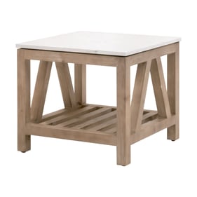 Essentials For Living Spruce Smoke Gray White End Table