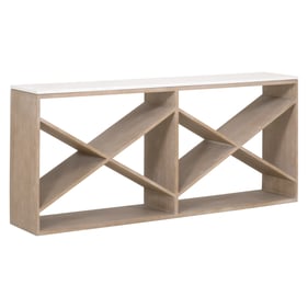 Essentials For Living Cellar Smoke Gray Oak White Console Table