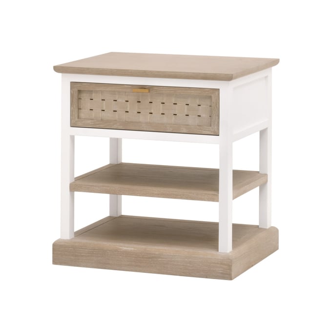 Essentials For Living Weave Smoke Gray Oak Side Table EFL-8081-1-SGRY-OAK-WPO