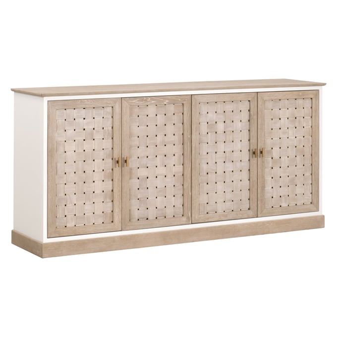 Essentials For Living Weave Gray Oak White Media Sideboard EFL-8082-SGRY-OAK-WPO